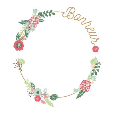 [R6012] - Stickerbogen 'Glück' floral - 20x70 cm