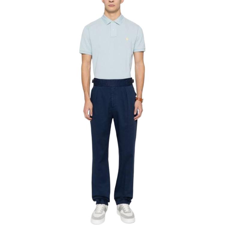 Polo Ralph Lauren Einfarbiges Poloshirt mit Kragen Kurzarm Herren Oberteile Hellblau 710680784-365
