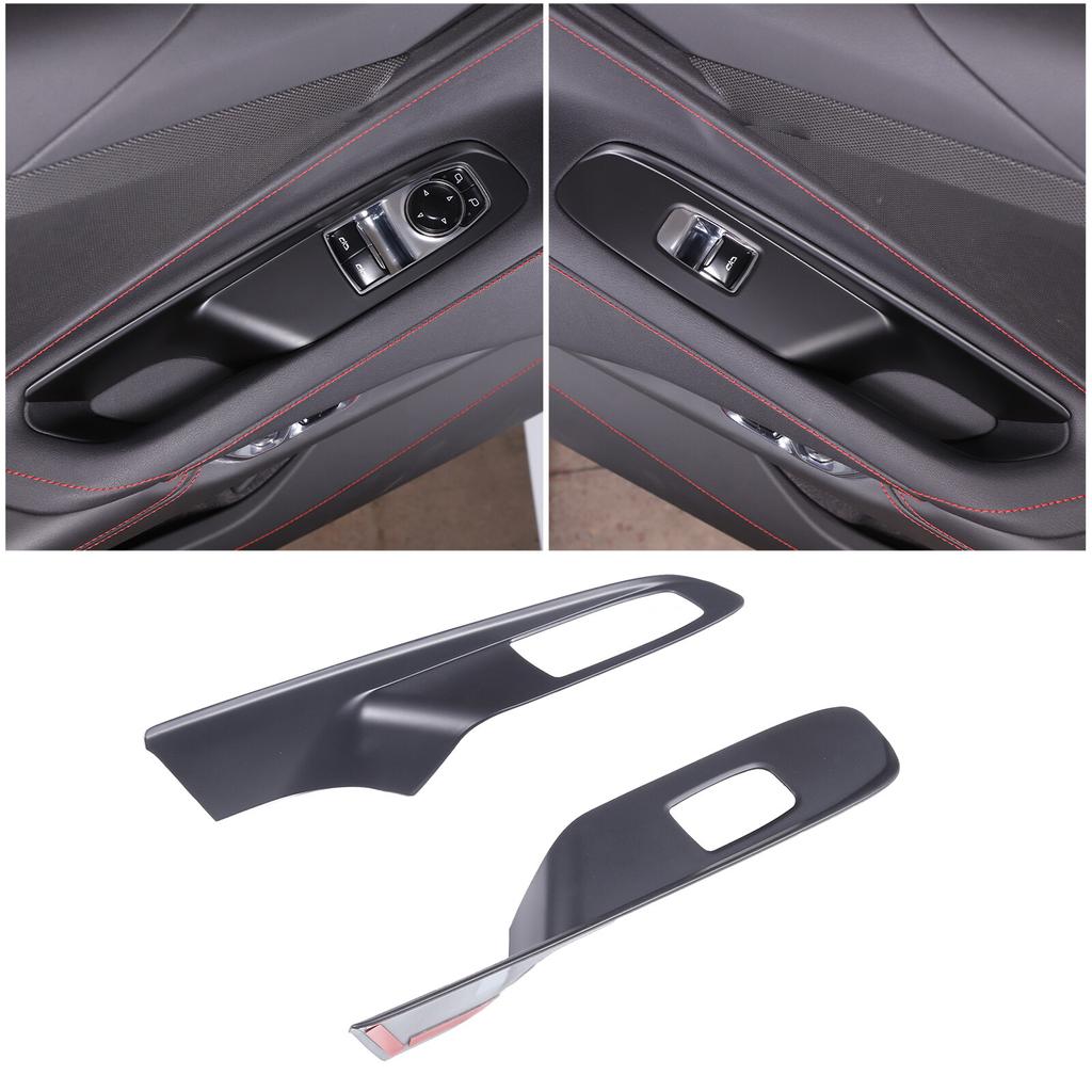 Matte Black ABS Window Lift Switch Panel Cover Trim For Corvette C8 -2025