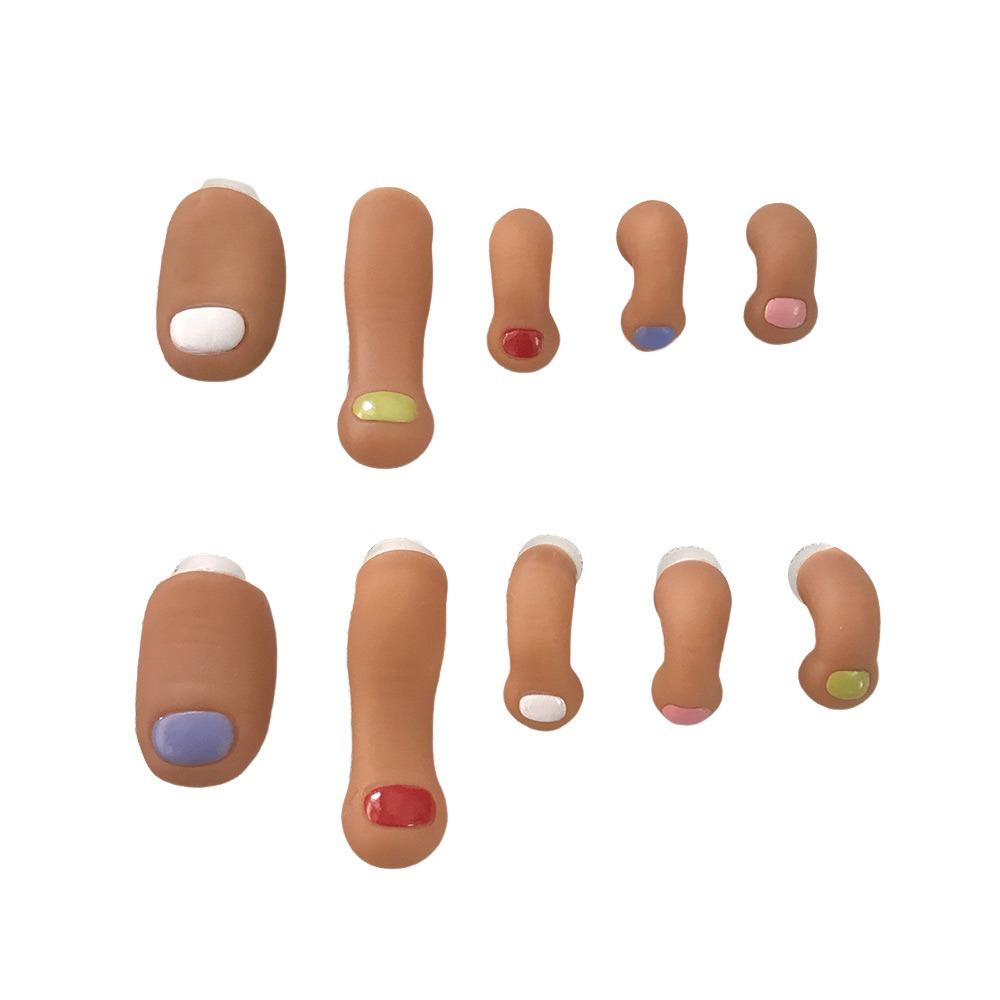 

7/10PCS Goth Charms Horror 3D Toe Charms Set Resin Clog Sandals Decorations Adults/Kids 10pcs-Brown