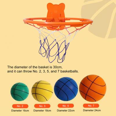 Leiser Kinder-Basketballkorb, verstellbarer und stanzfreier Wand-Basketballkorb für leises Basketball-Dribbling-Trainingszieltraining im Innenbereich