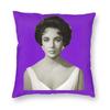 Elizabeth Taylor Portrait Square Pillowcase Polyester Linen Velvet Pattern Zip Decorative Throw Pillow Case Home Cushion Case