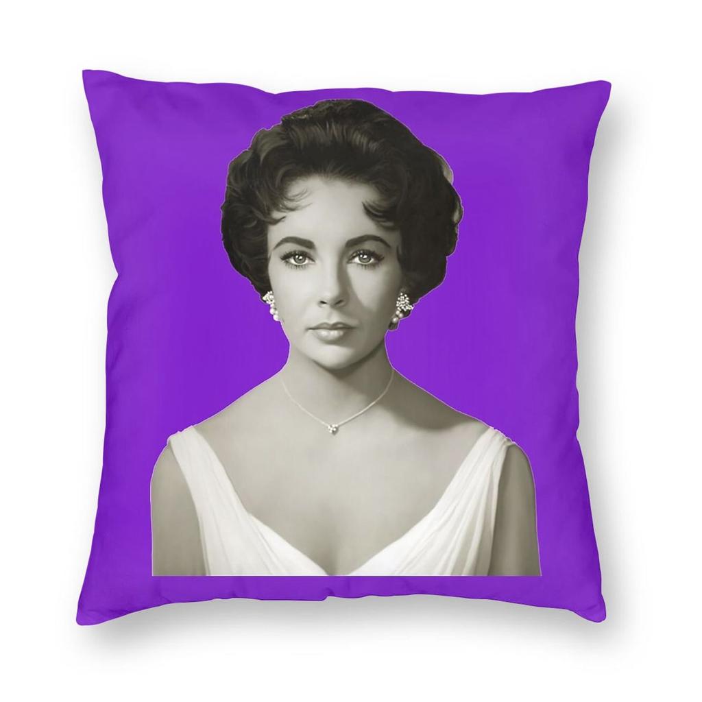 Elizabeth Taylor Portrait Square Pillowcase Polyester Linen Velvet Pattern Zip Decorative Throw Pillow Case Home Cushion Case