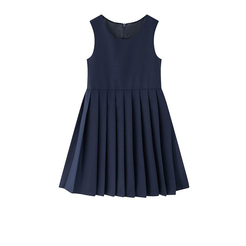 Girls' Dress Spring Summer Pleated Dress Children's Sleeveless Dress Fashionable Baby White Princess Dress