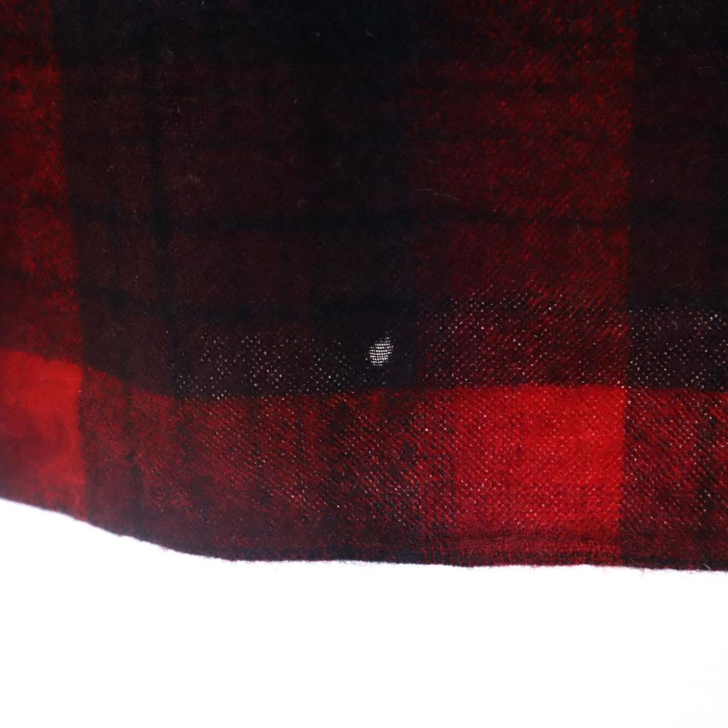 PENDLETON 70s Made In USA Wool Vintage Check Pattern Long Sleeve Shirt 16 Men's Used