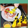 Set Ustensile cu Tematică Construcții Dinneractive Pentru Copii Furculiță Tractor și Lingură Loader