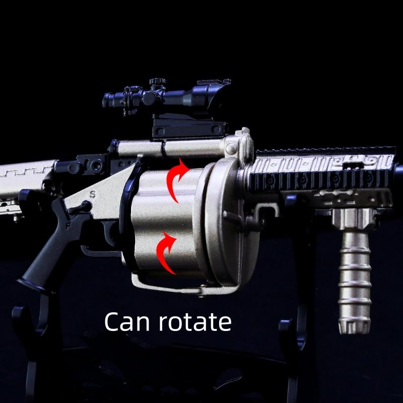 Weapon Model 14cm Metal Gun Playerunknowns Battlegrounds MGL Grenade Launcher Guns Keychain Arms Game Peripheral Boys Toys
