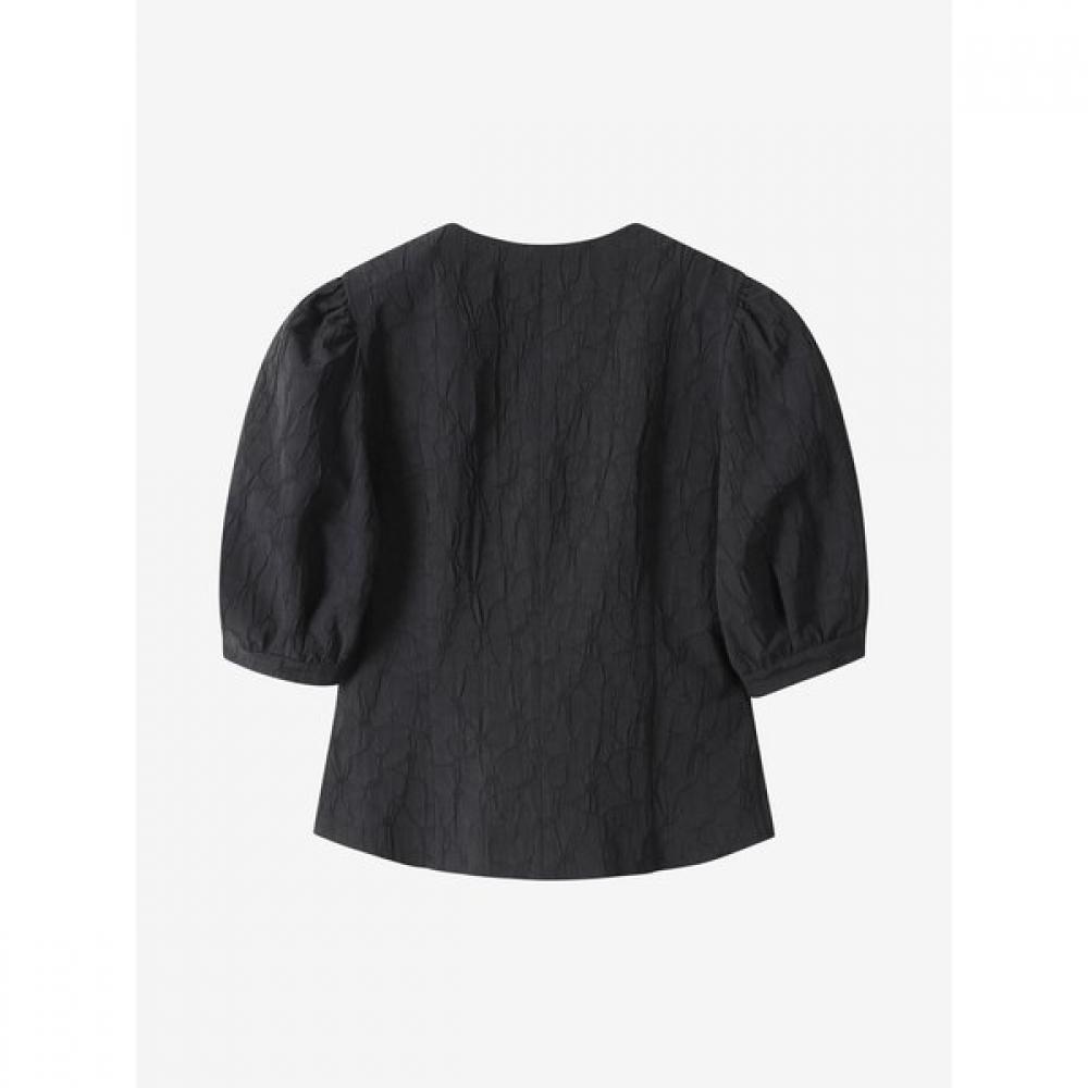 Cc Collect Crinkle Jacquard Shirring Blouse C252msc134