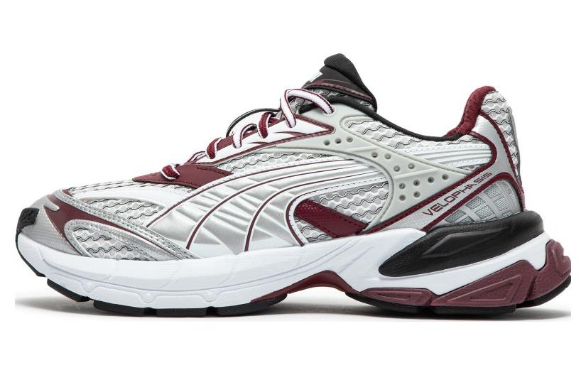 PUMA Velophasis Phased White Burgundy 389365-08 36