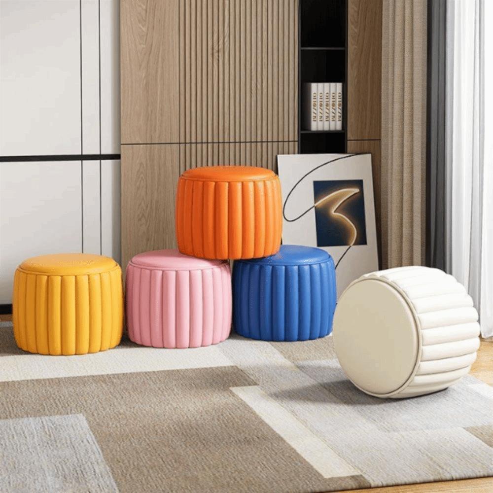 Sgabello Piccolo Imbottito Basso Profilo Design Creativo Pouf Seduta Contenitore Struttura Solida Seduta Imbottita Pouf per Ingresso