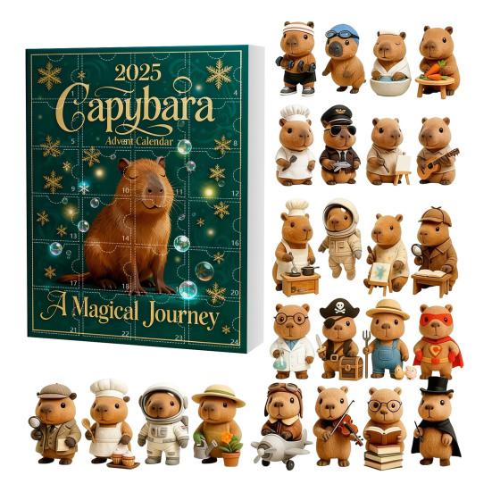 

Різдвяний підвіс у формі мультяшної капібари, прикраса, різдвяний календар зворотного відліку на 24 дні, святковий декор G