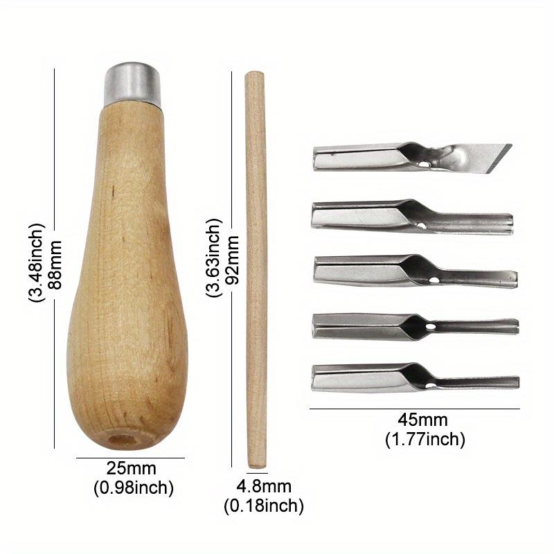 Sada řezbářských nástrojů pro linoryt s 5 čepelemi, DIY nástroj na řezání linorytových desek, Stamp carving tool accessories, Umělecké a sochařské potřeby