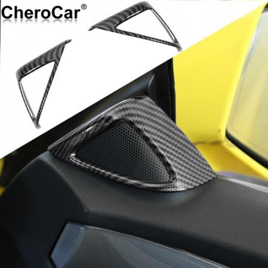 Front A-Pillar Speaker Cover Trim Decor Frame Bezel Kit For Chevy Camaro 2010-15