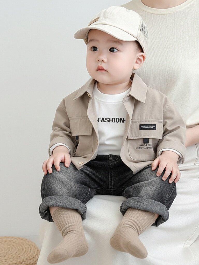 Costum Trendy cu Trei Piese pentru Băieți - Îmbrăcăminte Casual Elegantă pentru Toamnă/Primăvară pentru Sugari