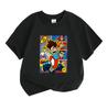 Kids Boys Girls Crew Neck Short Sleeve 100% Cotton T-Shirt, Cool Cartoon Comic Jumping Boy Print Casual Soft Tees for Children Daily Playwear