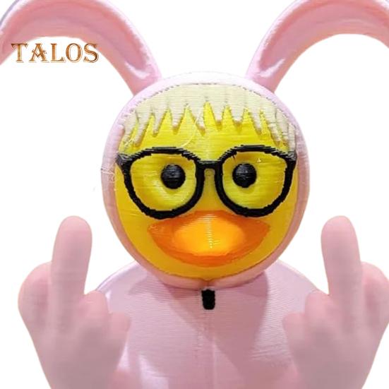 Middle Finger Duck Figurine Bunny Ears Duckling Statue Desktop Duck Ornament Easter Gift for Duck Lovers Office Decor