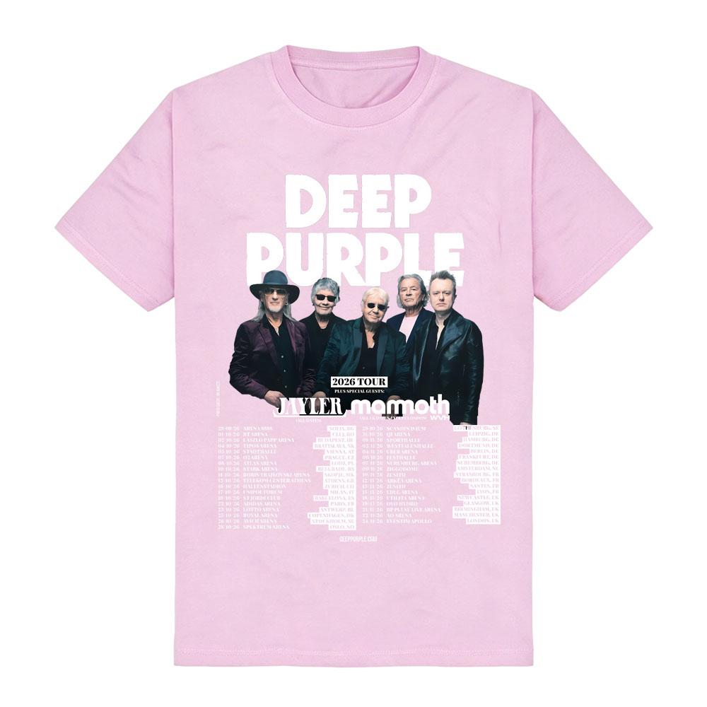 Deep Purple Band 2026 Tour T-Shirt Vintage Band Tee Amerikanischer Streetwear Live Auftritt Outfit Rundhals Baumwolle Aldult Unisex