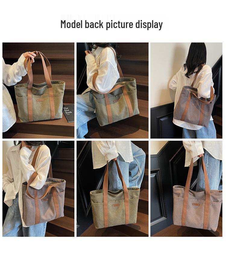 2025 Large Capacity Canvas Travel Handbag - Versatile Single Shoulder Bag for Commute, Casual Shopping, and Fashion.