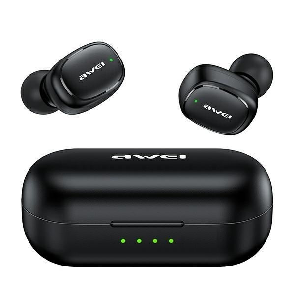 Casque Awei Bluetooth 5.1 T13 Pro Tws + Station d'accueil Noir/Noir
