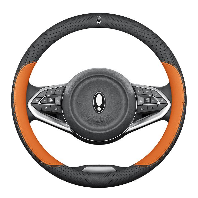 ORA Cat Leather Steering Wheel Cover - Ultra-thin, Anti-slip, Genuine Leather for Good Cat, Lightning Cat, Ballet Cat GT, IQ, Black Cat.
