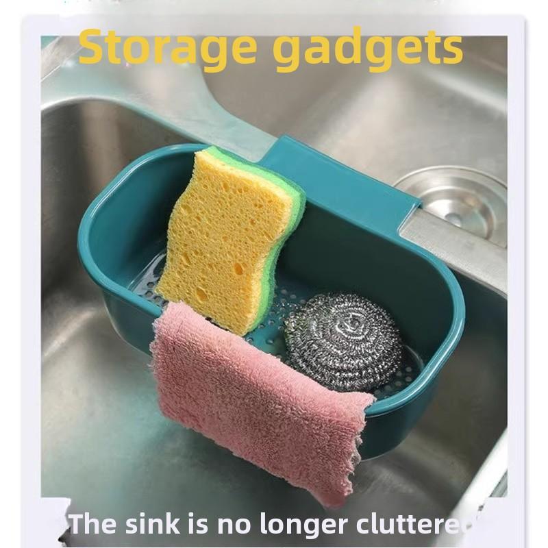 Wall-mounted Kitchen Sink, Draining Basket, Filter Basket, Plastic Storage Rack, A Kitchen Leftover Food and Residue Filter Wonder