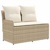 Garden Armchair Sofa with Corner Sofa 2 Pieces Beige and Cream PE Rattan