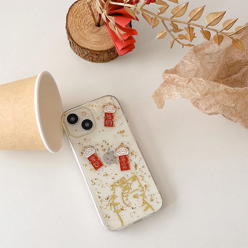 

New Year Snake Year Phone Case for Apple 17promax Red Envelope for IPhone 16 Lucky Cat 14 Get Rich 13 For iPhone 7/8/SE 2020