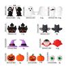 6pcs Halloween Themed Silicone Beads 3D Creative Bat Spooky Pumpkins Focal Beads DIY Jewelry Lanyards Crafting Party Decoration