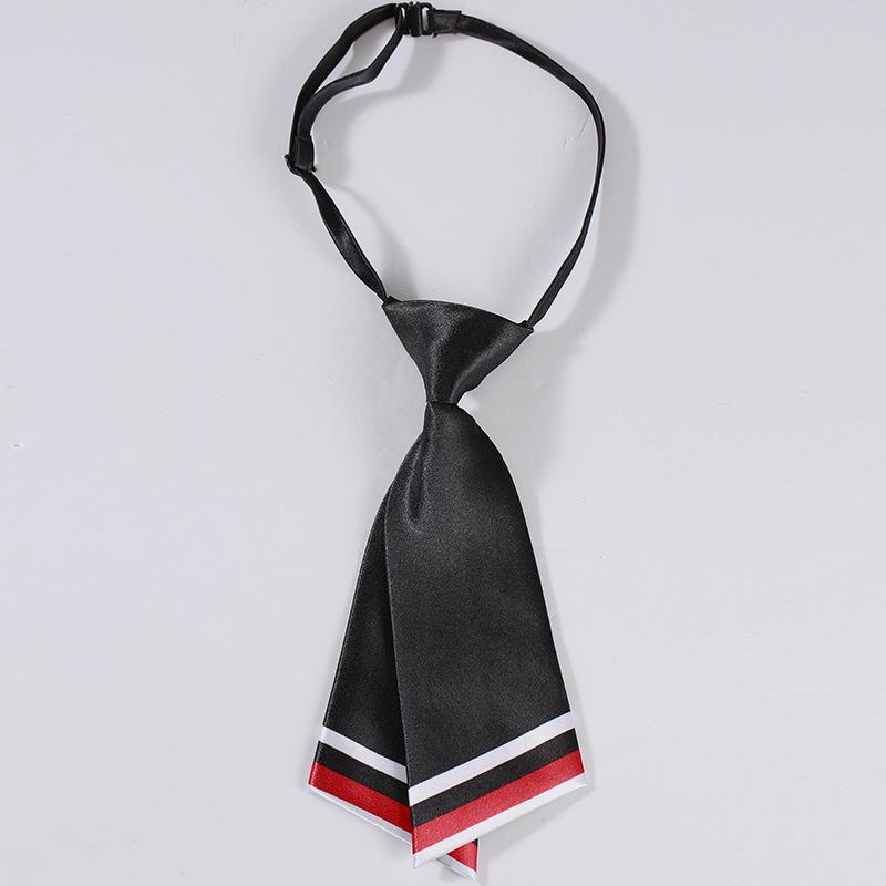 Women's Korean Style Shiny Bow Tie - Knife-Shaped Flat-End Short Tie for Professional Campus Wear