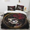 Hor Gothic Weiblich Totenkopf Totes Mädchen Bettwäsche Set 3D Gedruckt Geeignet für Schlafzimmer Weich mit Weichem Stoff Bettbezug Set Mit Kissenbezügen Heimtextilien