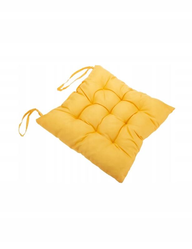 Poduszka na siedzisko 40 x 40 cm żółta musztardowa dekoracyjna
