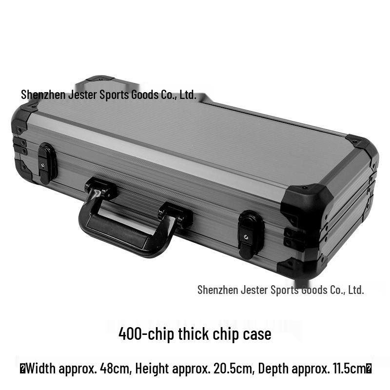 Black and Silver Aluminum Texas Hold'em Chip Storage Case