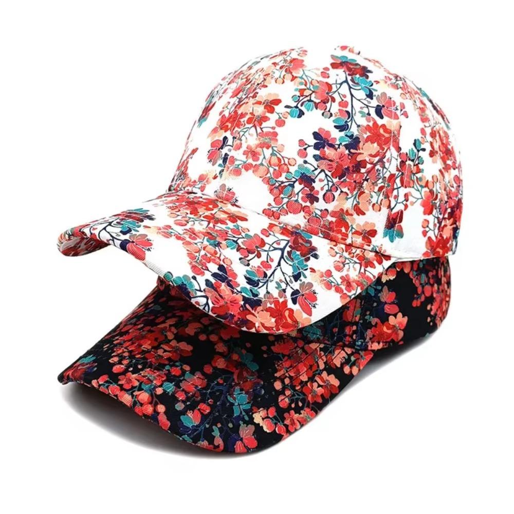 Cappellino da Baseball con Stampa Floreale Personalità Leggero Regolabile Cappellino Parasole Traspirante Protezione Solare Cappello a Becco d'Anatra Per Uomini Donne