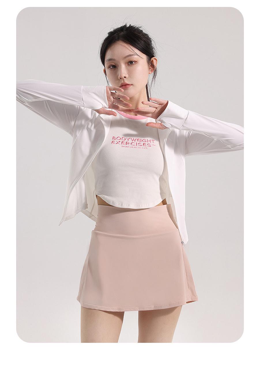 Women s High-Waisted Breathable A-Line Skort: Butt-Lifting, Anti-Exposure, Ideal for Sports, Running & Yoga S розовый