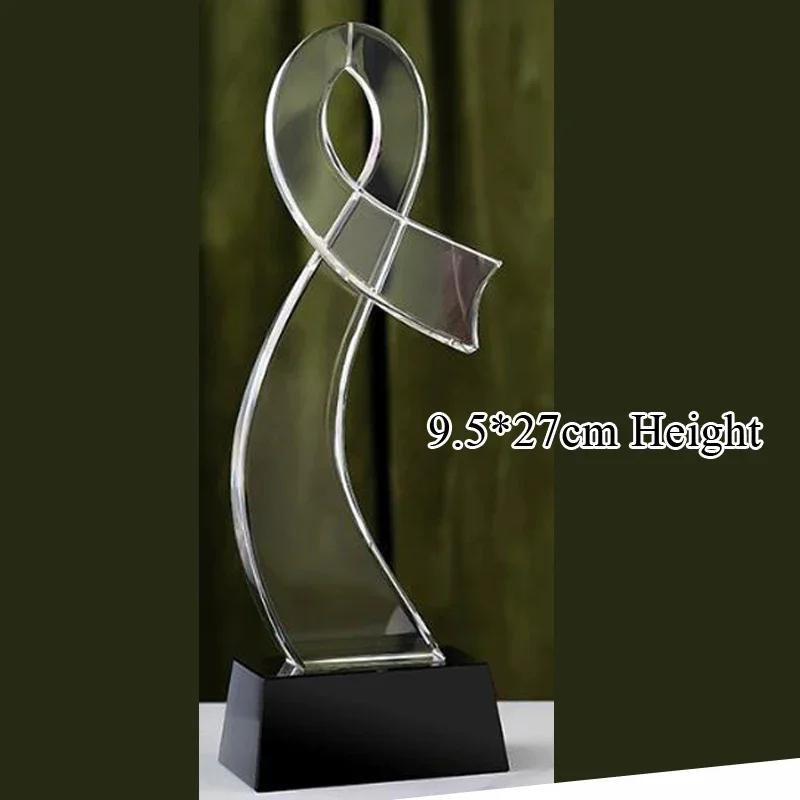 Customized Crystal Trophy Thumb Five Pointed Star Love Trophy Excellent Employee Souvenirs Homedecor Award, Lettering Medal, 1Pc