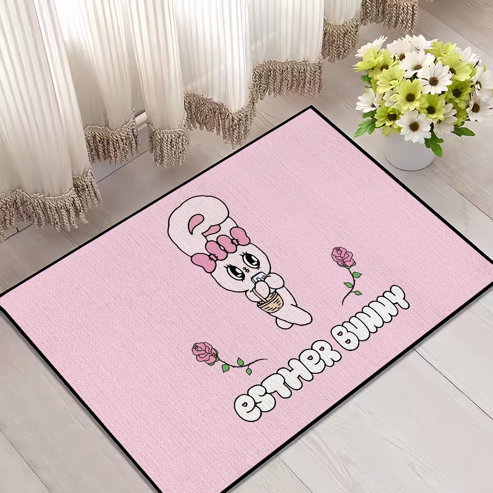 

Door Mat For Bunny Cute Pink Bathroom Decoration Room Esther Decor Doormat Carpet Entrance Welcome Bath Cartoon Kitchen Rug SJR40x60CM