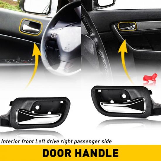

Interior Door Handle Set of 2 Front Sedan Plastic For 2003-2007 Accord Honda
