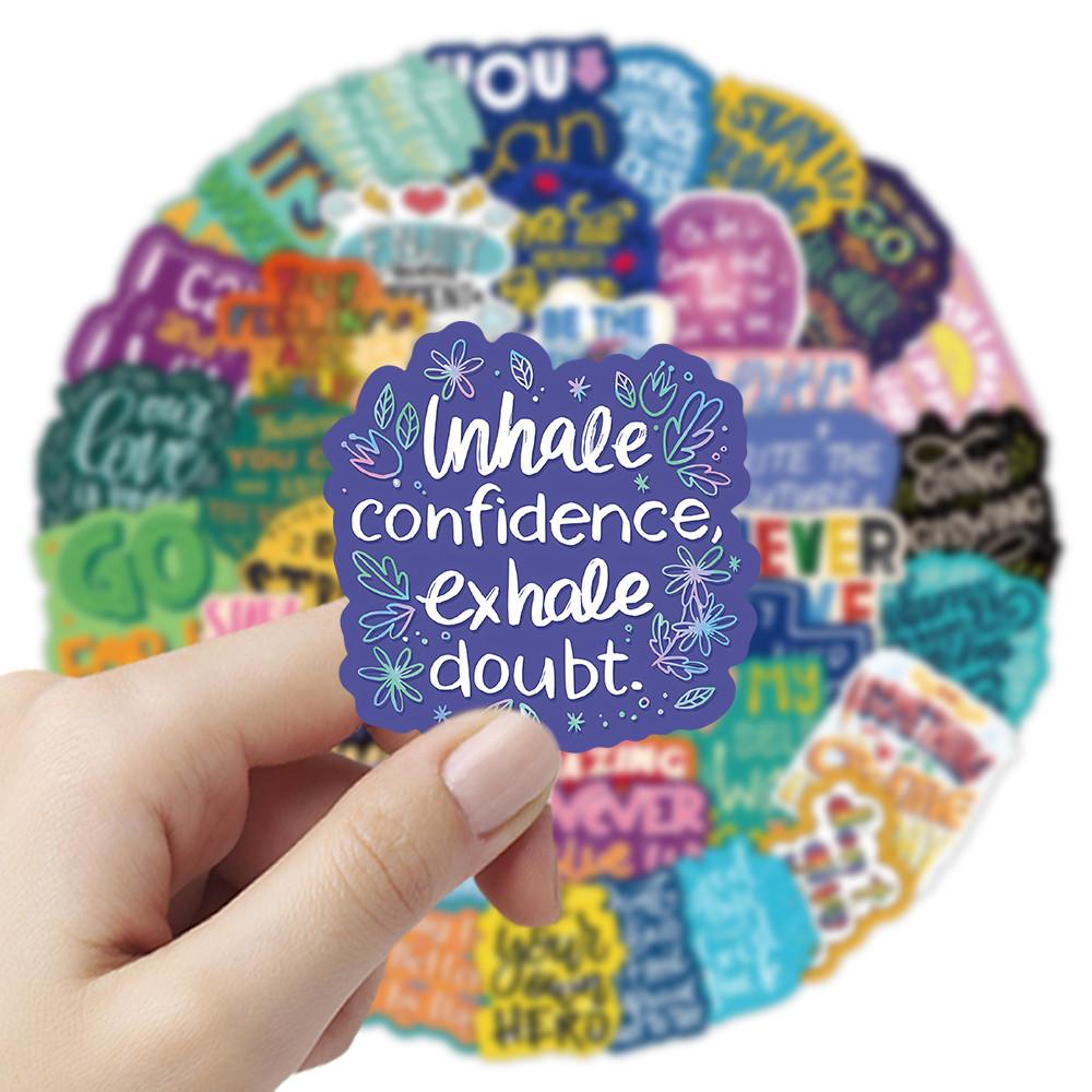 52Pcs Inspirational English Quote Stickers Motivational Decor Decals For Handbooks Laptop Skins Phone Cases Sticker Story Store