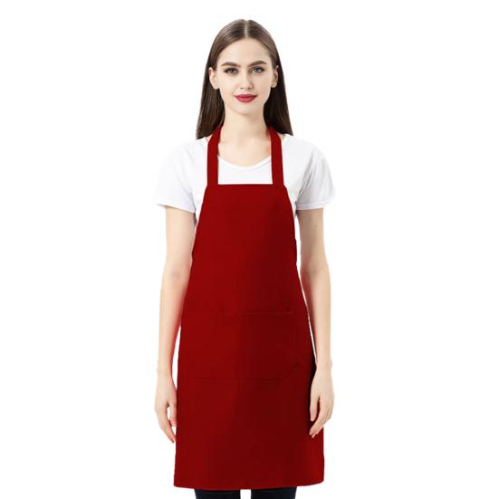 Kitchen Apron Wrinkle Resistant Adjustable Straps Back Lace Apron with Large Front Pocket Cooking BBQ Waiter Chef Aprons for Home Restaurant Cafe Use