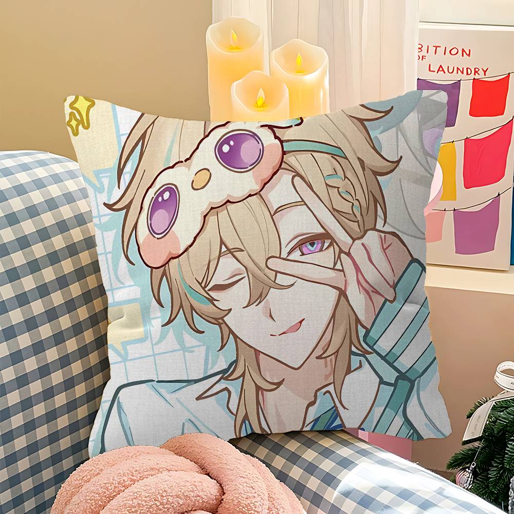Game Honkai Star Rail Aventurine Pillow Gift Home Office Decoration Bedroom Sofa Car Cushion Cover Case 45x45