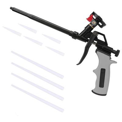 PITZO Urethane Foam Gun, Cleaner-Free Foam Gun, Caulking Gun with 9 Nozzles, Ideal for Caulking, Filling, and Sealing