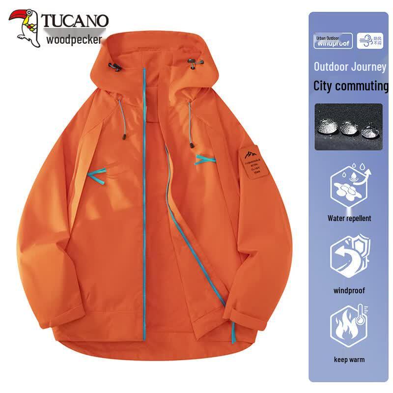 TUCANO Women s Autumn Loose Fit Hooded Windbreaker Jacket M