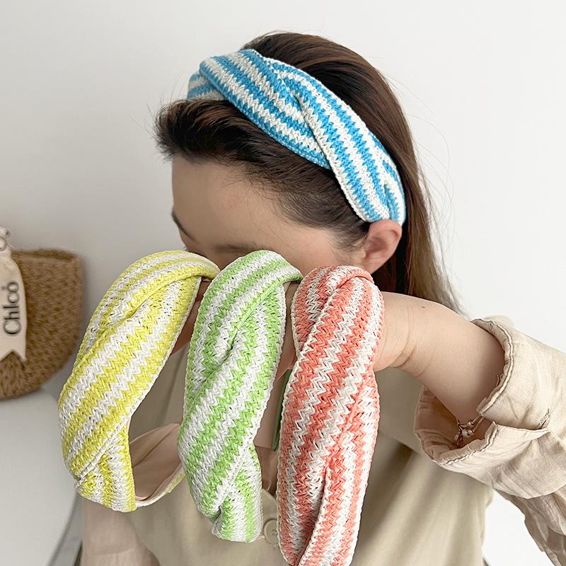 Bohemian Ethnic Summer Colorful Sponge Twist weaving Hairband Headband Adult Hair Accessories Hair Jewley