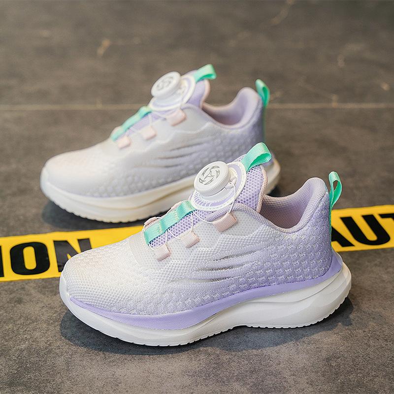 

Boys Shoes Children s Mesh Breathable Sports Girls Button Fashion Cool Dad 35 фиолетовый