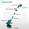 1500W Brushless Electric Garden Tiller Height Adjustable Rototiller Garden Lawn Trimmer Soil Cultivation Power Tool