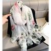 Luxus Marke Große Seide Schal Frauen Mode Druck Tücher und Wrap Bufanda Foulard Weibliche Strand Schals Dünne, Weiche Stolen