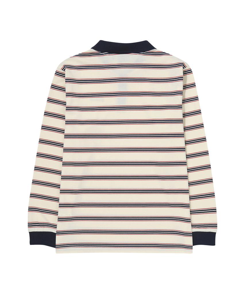 Syupeodeulai Mehrfarbig gestreiftes Poloshirt Elfenbein Sduipdp27Ivr
