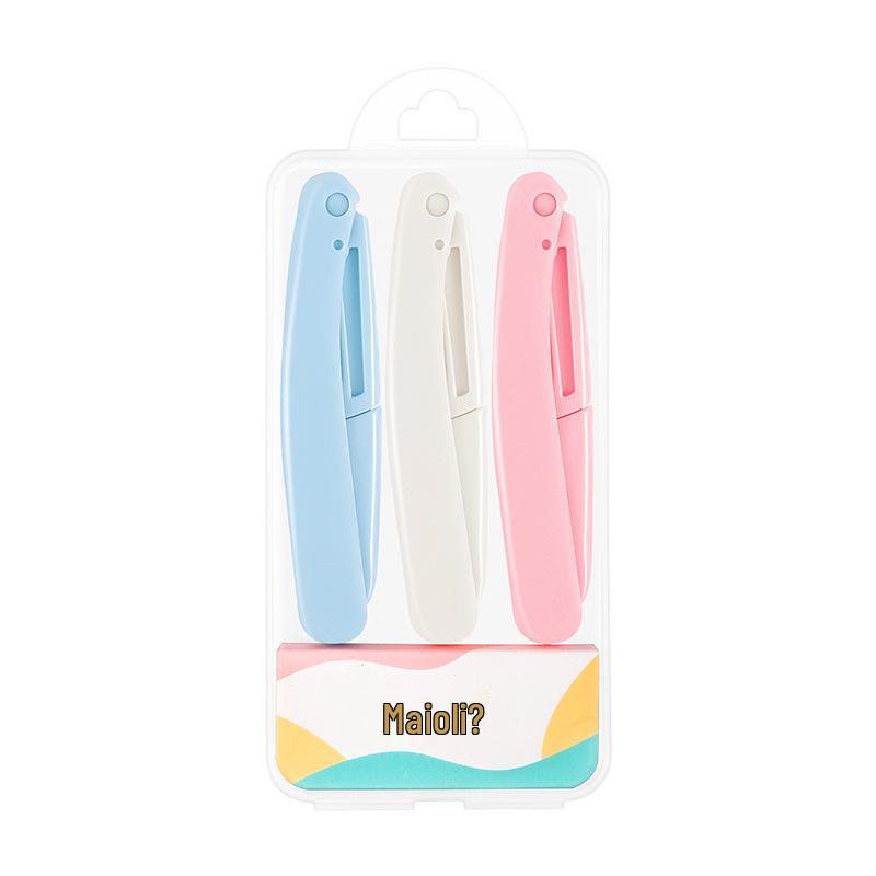 Folding Safety Eyebrow Trimmer Set with Stainless Steel Blades and Protective Net