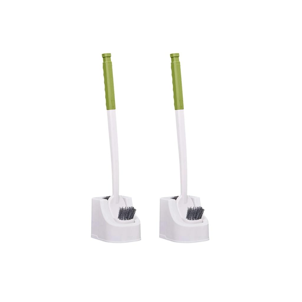 PP Dual Head Toilet Brush with Base for Cleaning No Dead Corners Toilet Squat Toilet with Extended Hard Bristles for Special Use