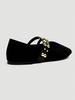 Women's Fashion Square Toe Mary Jane Shoes, Double Buckle Velcro Strap, Lightweight Bead Decoration, Comfortable